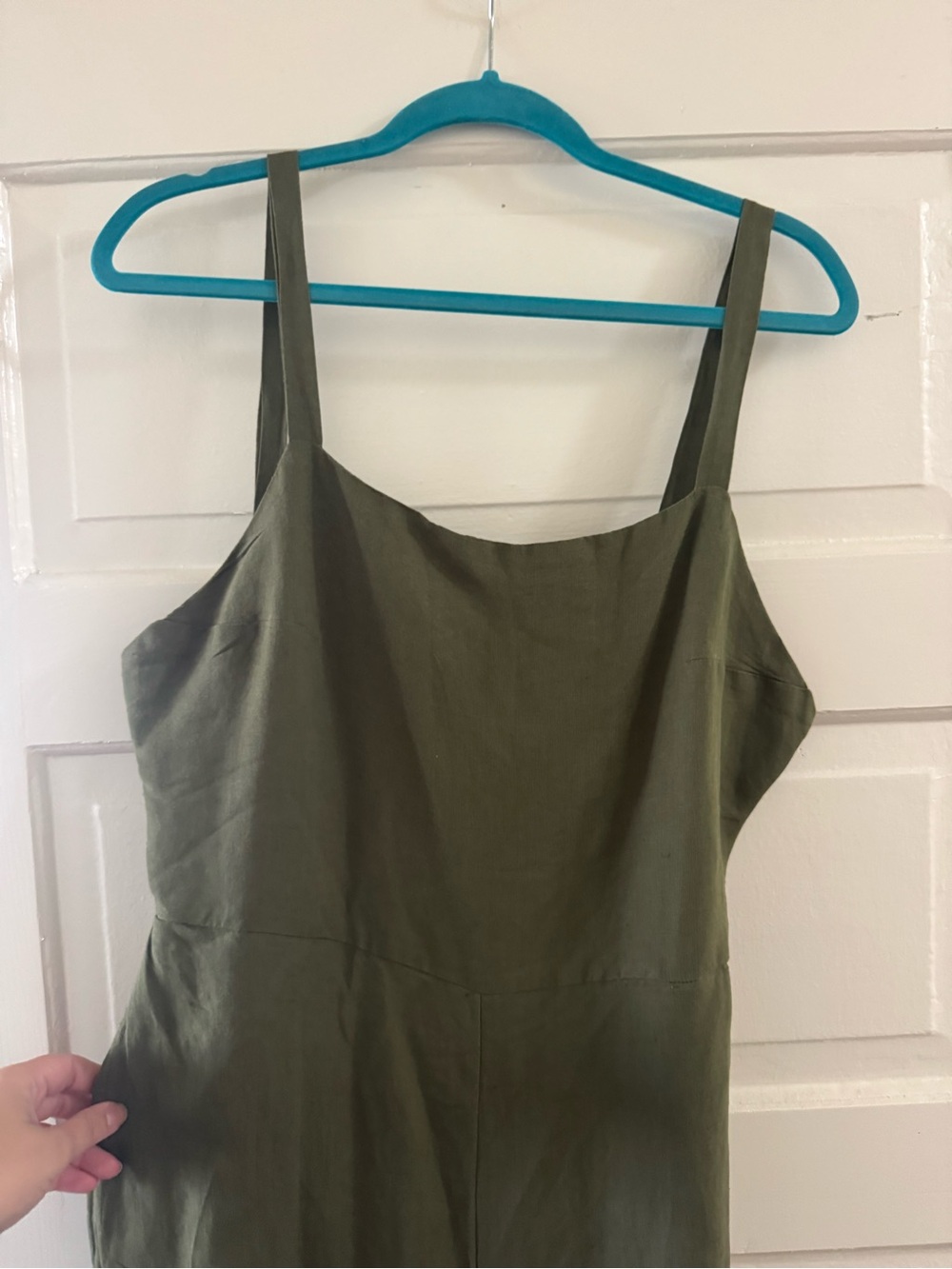 Anthropologie Olive Green Sleeveless Jumpsuit